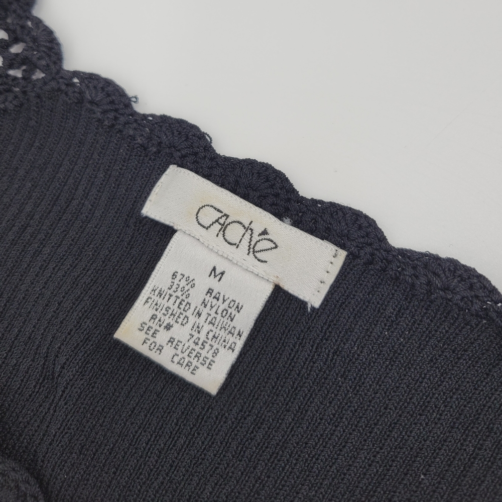 Cache Crochet Ribbed Knit Top shirt - Picture 7 of 11